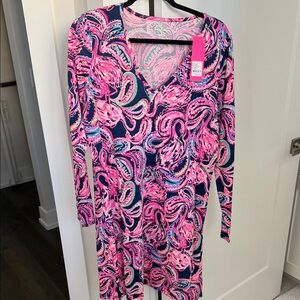 Lilly Pulitzer Pink and Blue Paisley Dress